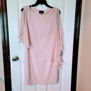 Macy's Baby Pink Embellished Chiffon Gown